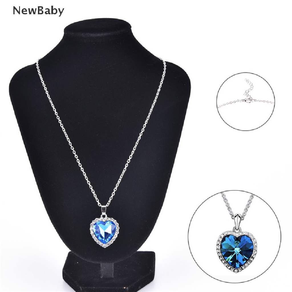Kalung Rantai Dengan Liontin Hati Hias Kristal Berlian Imitasi Untuk Wanita