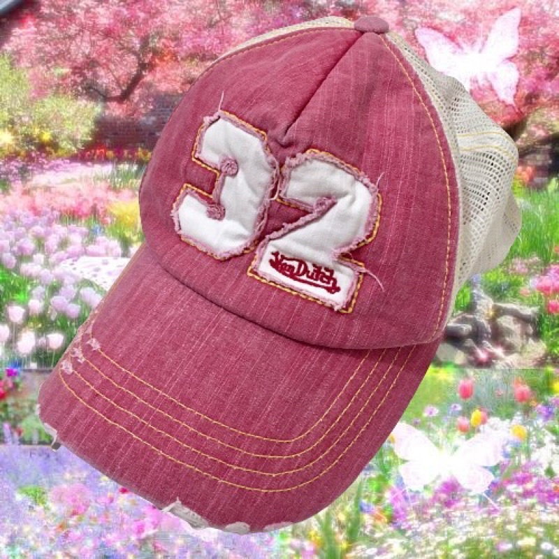 topi y2k pink von dutch trucker