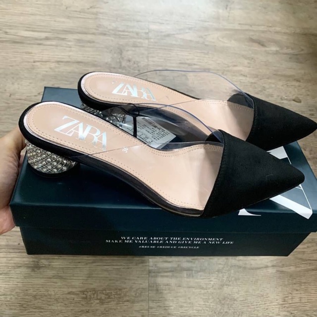 Zara Bejeleweed Heels Mules