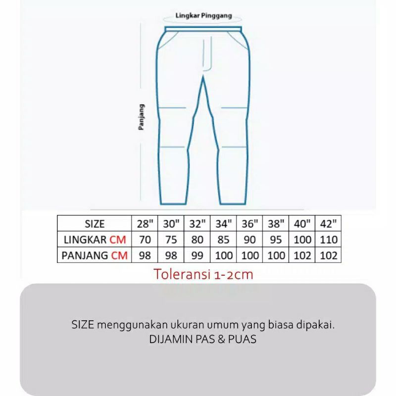 CELANA PRIA CHINO Slim fit Panjang Kerja kantor Santai Liburan Cowok Gentleman 27 - 38