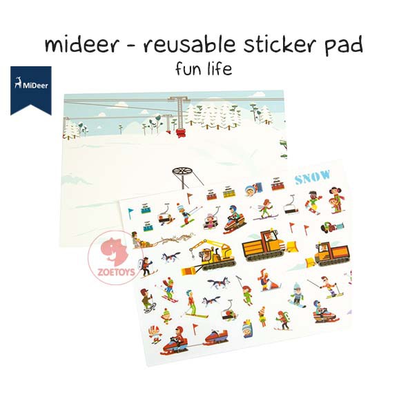 Zoetoys Mideer - Reusable Sticker Pad Animal Fun Life Medieval Age Urban Transport Magic Buku Stiker Ulang | Mainan Edukasi Anak | Cari Kado Natal