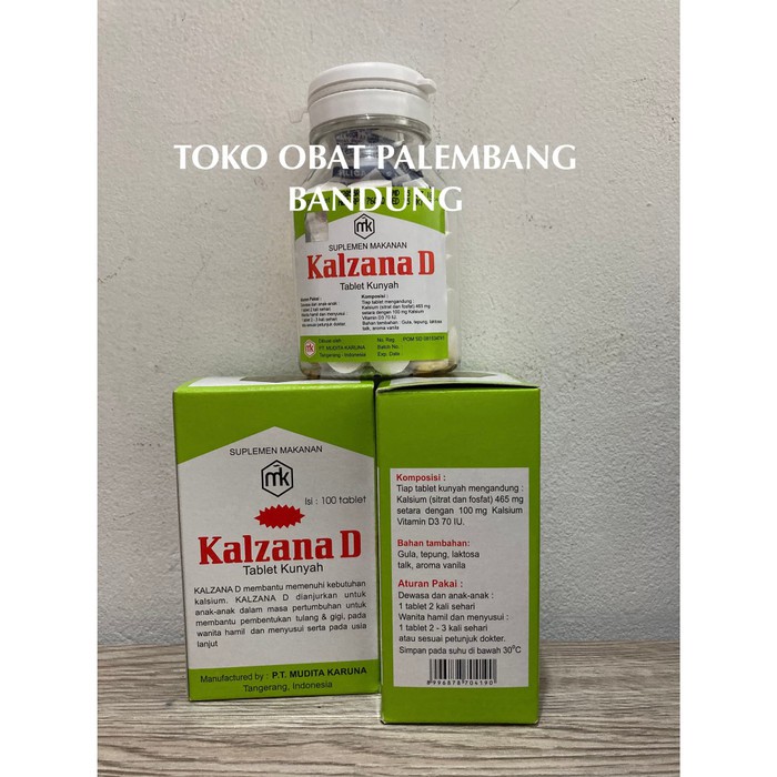 KALZANA D TABLET KUNYAH BOTOL 100TABLET KALSIUM VITAMIN D