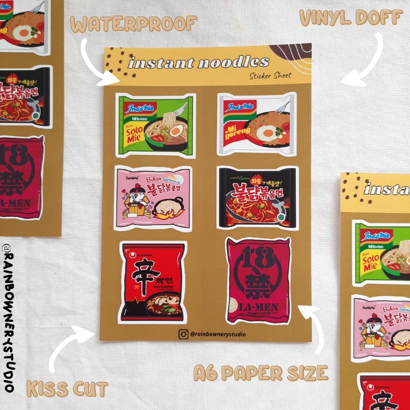 

Rainbownerystudio : Instant noodles Sticker Sheet - Deco sticker