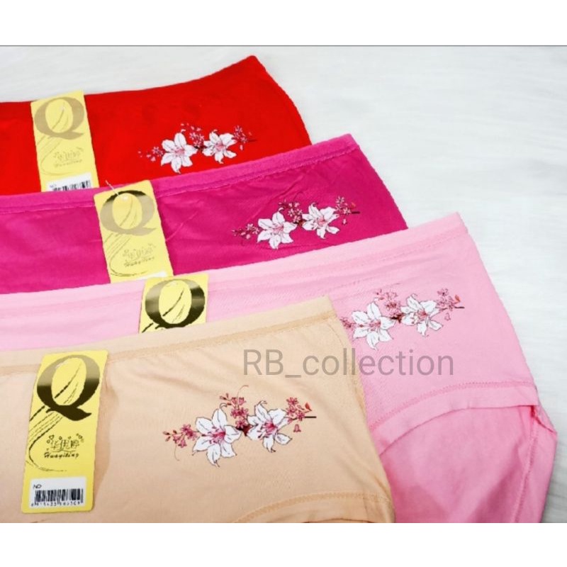 isi 3 pcs celana dalam wanita motif bunga dan polos size XXXL Celana dalam wanita jumbo