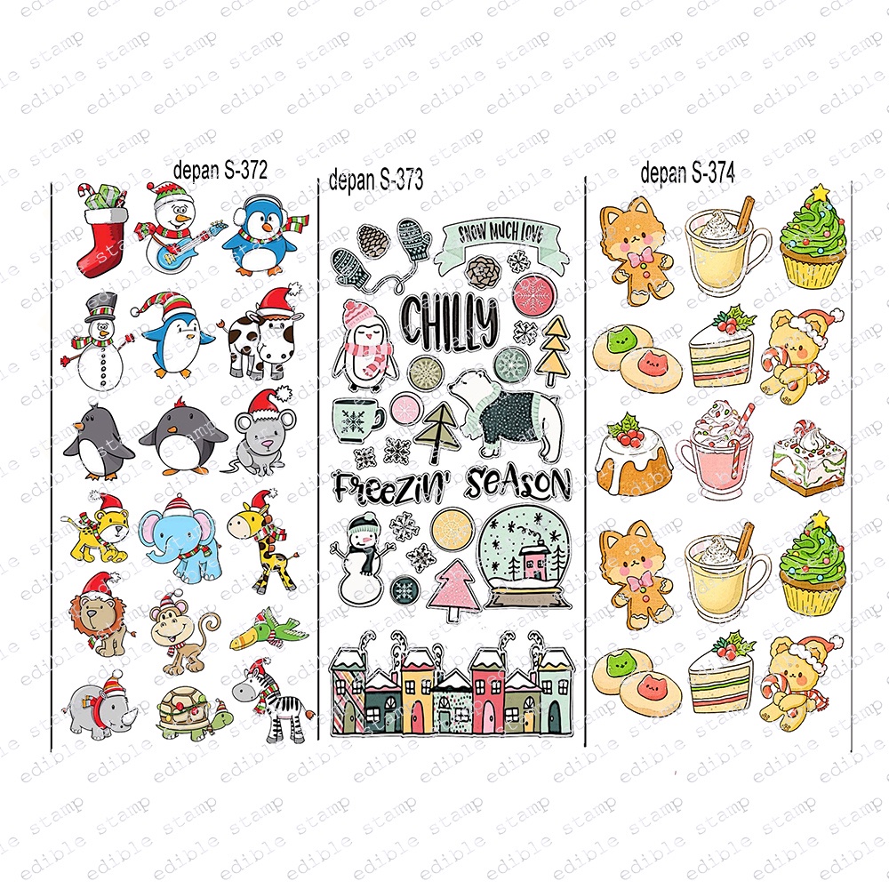 

Edible Stamp Stiker Makanan Edible Stiker Edible Image Edible Print Stiker Natal