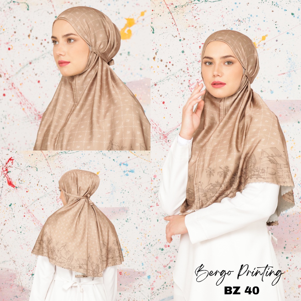 Bergo Silk Zaneva l Bergo Printing Terbaru