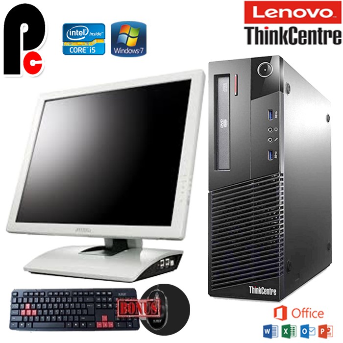 PC KOMPUTER PC BUILT UP LENOVO M81 I3 2100 + MONITOR ATEC 17&quot;