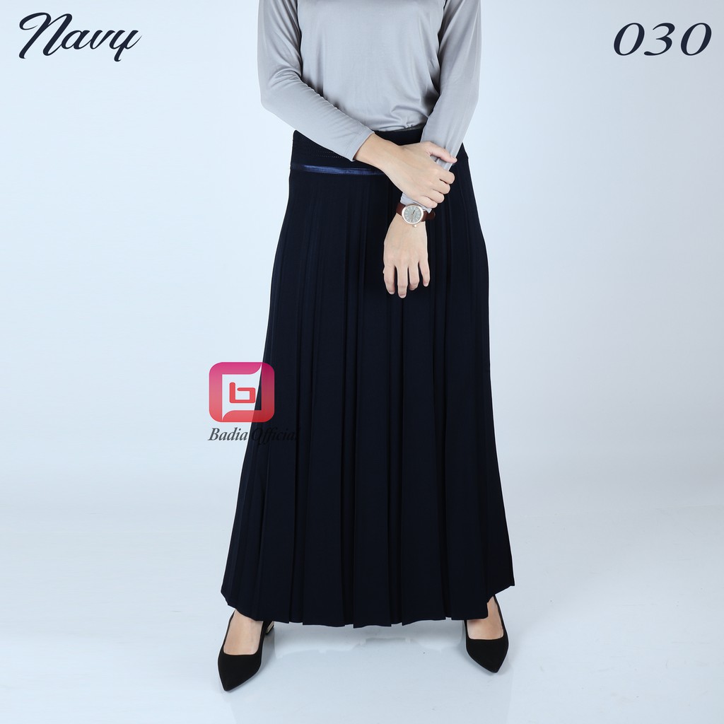 rok formal kerja bahan plisket rempel wanita sampai jumbo premium