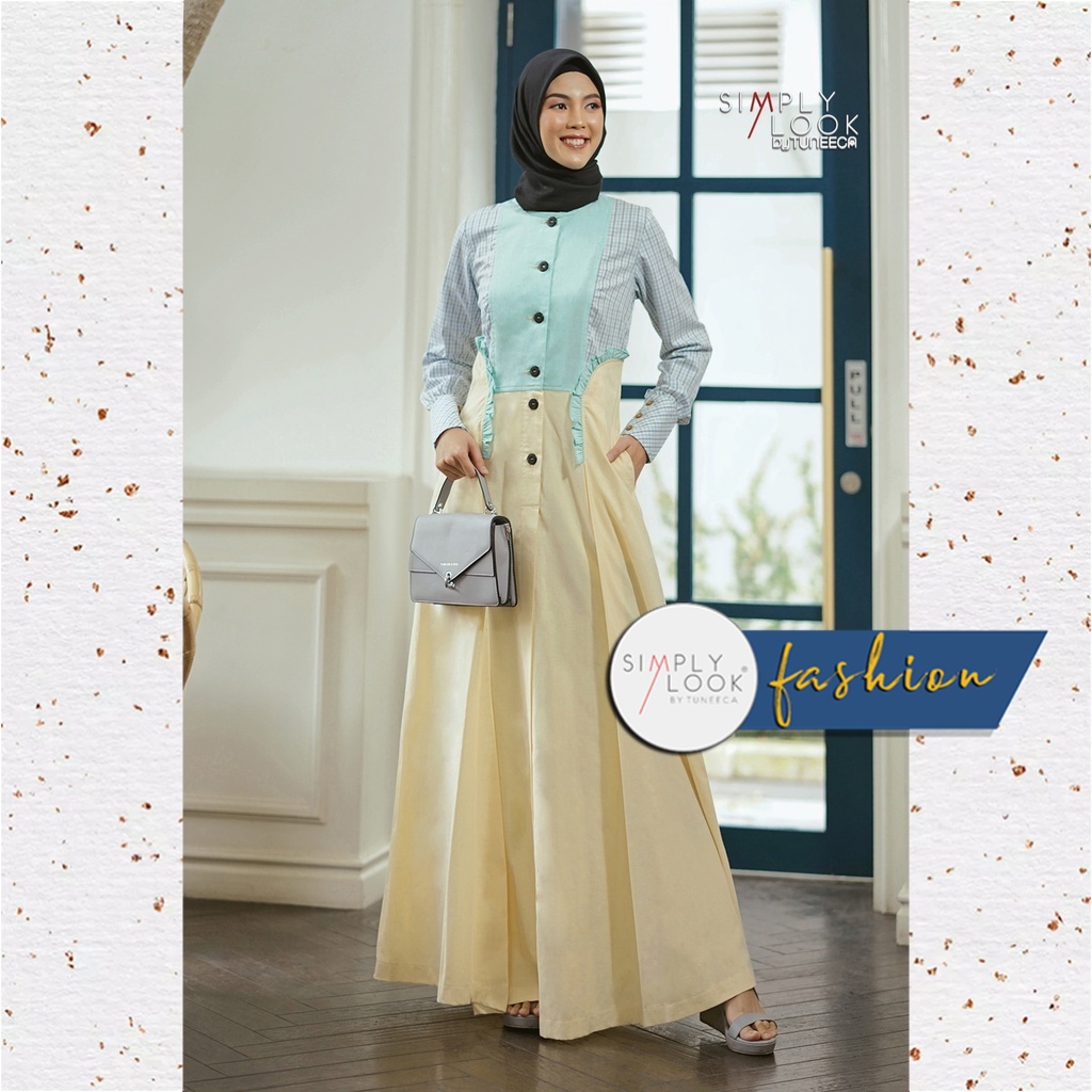 Gamis Remaja / Gamis Lebaran / Gamis Kekinian / Gamis SIMPLY LOOK by TUNEECA DAILY SL Griet