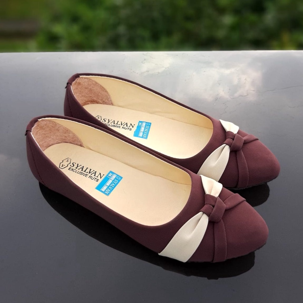 SBD02 Sepatu Balet Wanita Aksesoris Pita Bahan Hammer - Flat shoes wanita