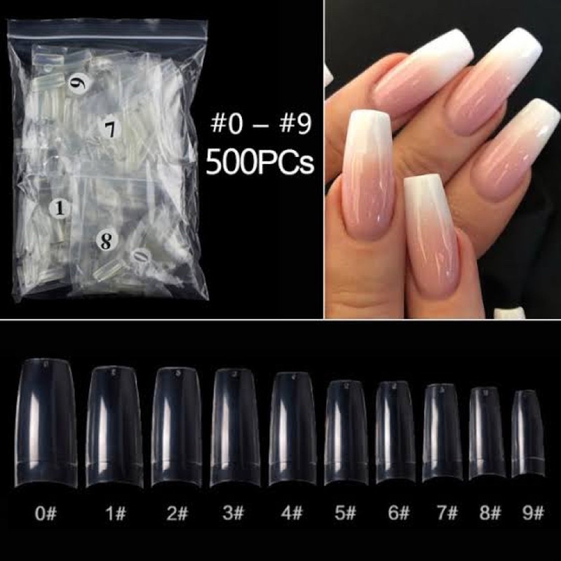 500pcs HALFTIP FAKE NAILS NAIL EXTENSION KUKU PALSU BENTUK HALF TIP NAIL TIP EXTENSION SAMBUNG KUKU HALFTIP SHAPE