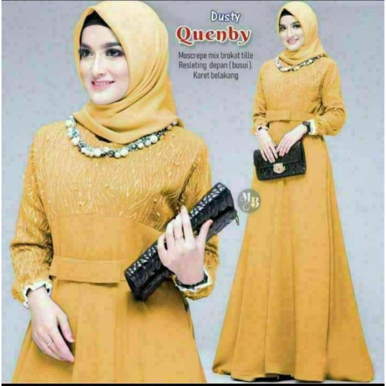 GAMIS BROKAT TILE TERBARU GAMIS LEBARAN KEKINIAN MOSCRAP TILE GAMIS SYAR'I