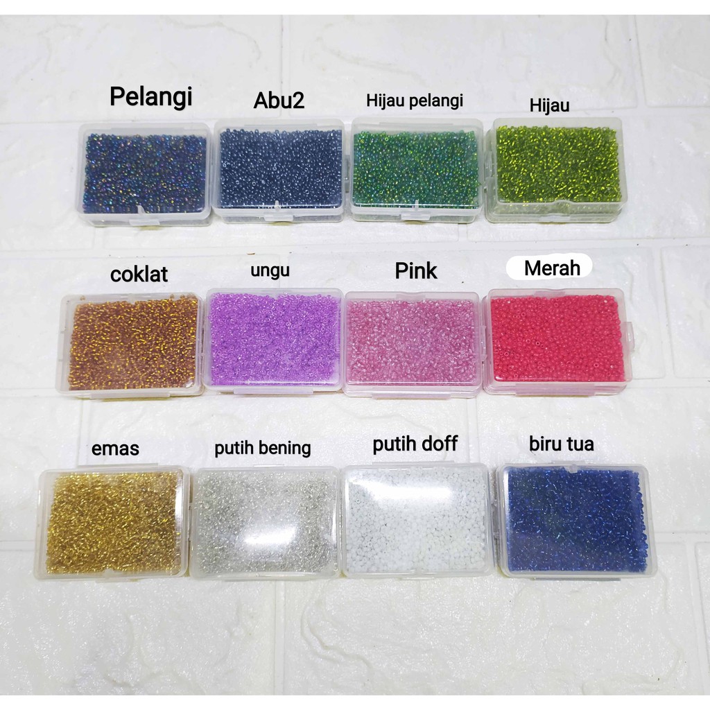 Mote Pasi Box Mini - Mote Warna Warni Bahan Kerajinan Tangan DIY