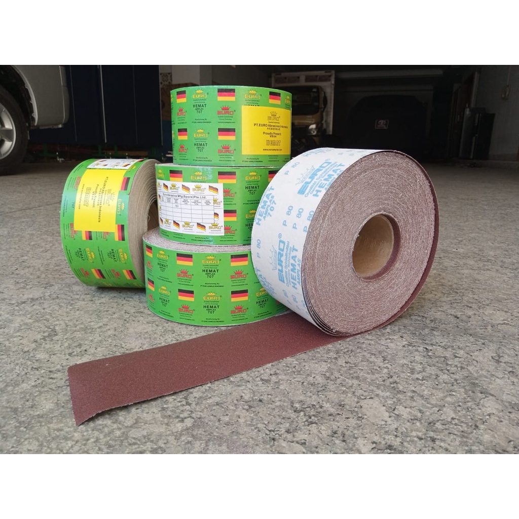 Amplas roll meteran murah Euro ukuran grit 80 100 120 150 180 240 400 permeter