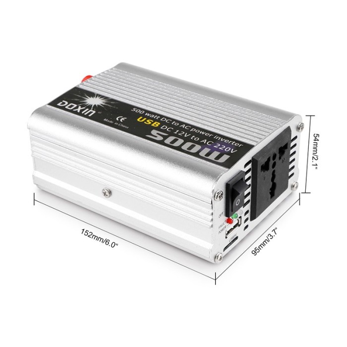 Car Solar Power Inverter DC 12V to AC 220V 500W Pengubah Arus