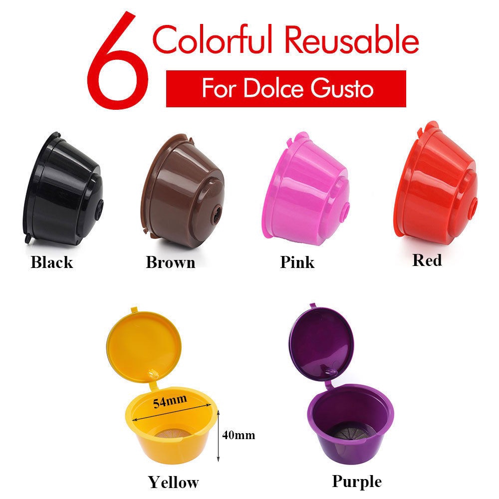 6 Colors Refillable Coffee Capsule Cup Reusable Filter For Dolce Gusto Nescafe