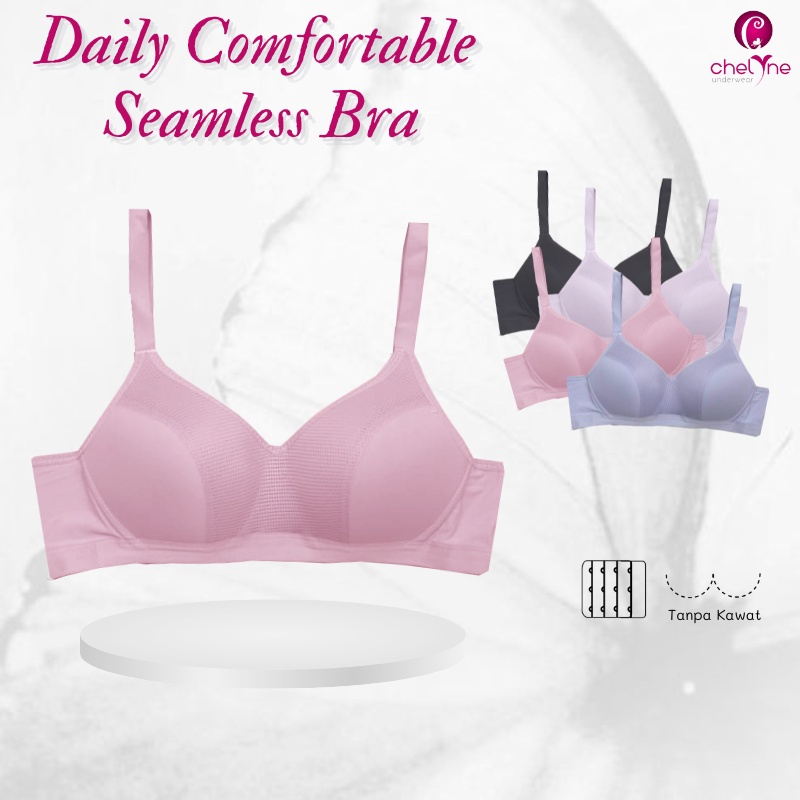 BH Chelyne Seamless Lycra B718 Premium Full Cup Sport Bra Polos - Big Size Daily Bra