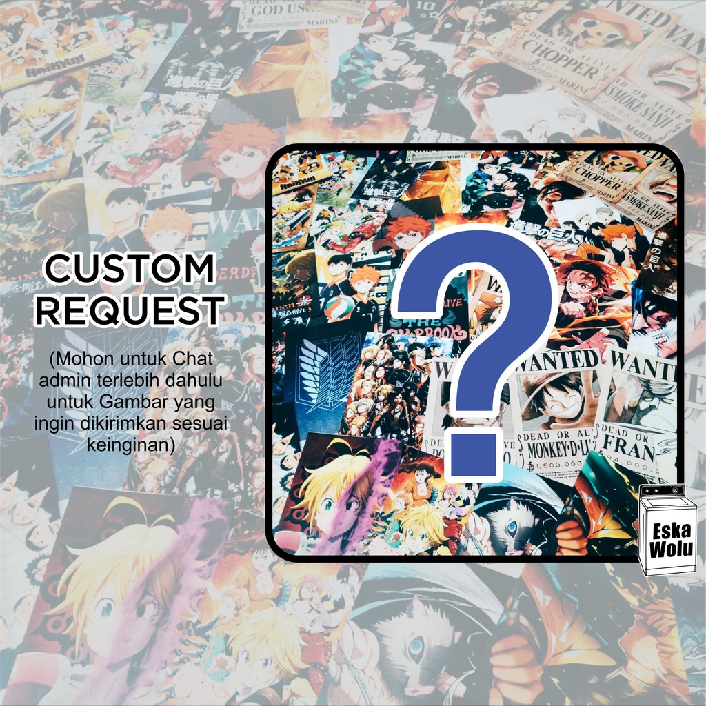 [PAKET POSTER DINDING ISI 10pcs] ANIME ATTACK ON TITAN, HAIKYU, TOKYO REVENGERS, KIMETSU NO YAIBA-CUSTOM REQUEST