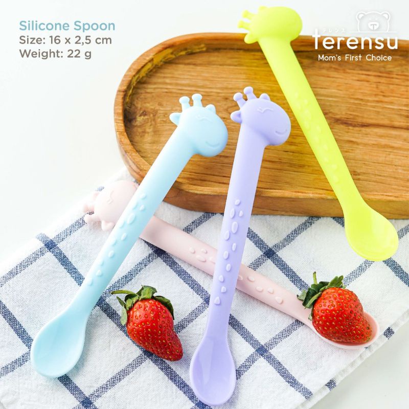 Terensu Sendok Makan Bayi Silikon / Baby Spoon