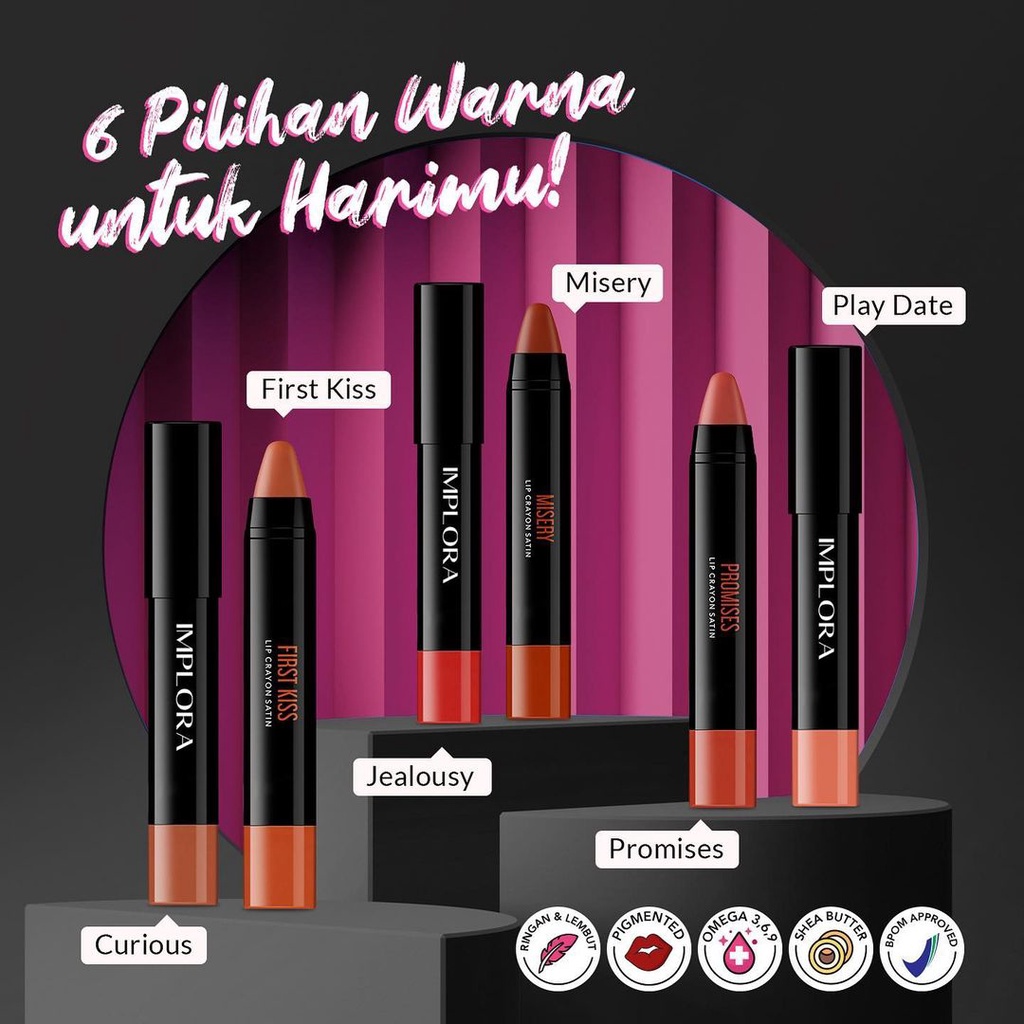 IMPLORA LIP CRAYON SATIN/COD/SALE/BPOM/ORIGIONAL