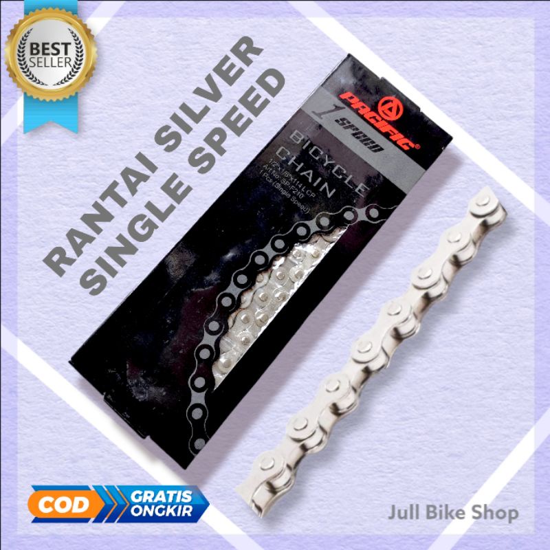 Rantai pacific chrome sepeda single silver fixie lipat mini bmx anak 114 link