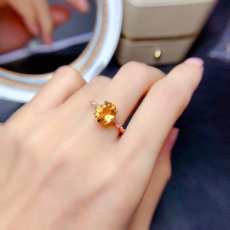 New Rose Gold Moissanite Yellow Diamond Ring