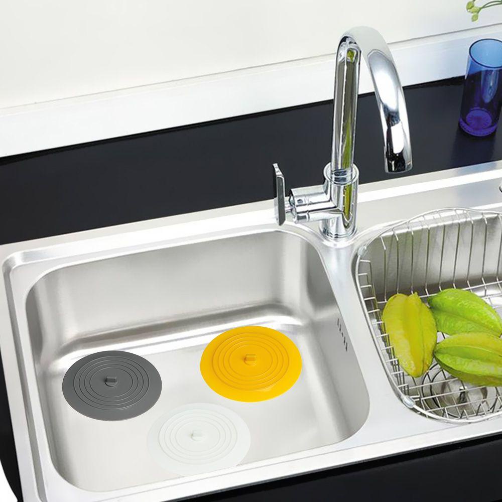 CHOOKYY Steker Wastafel Air 15cm Silikon Kamar Mandi Berguna Dapur Bulat Penutup Saluran Air Anti Bocor
