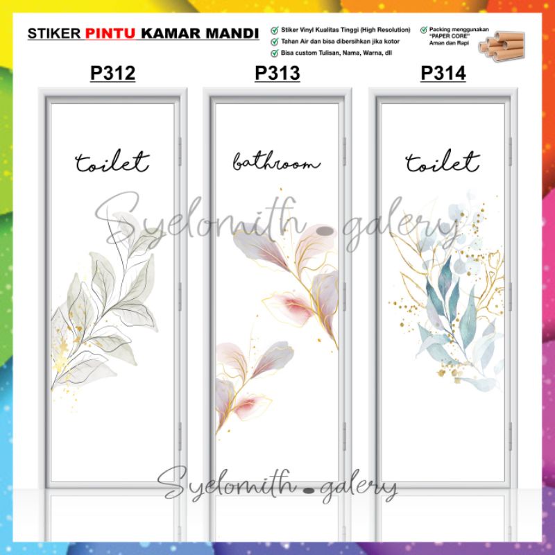 STIKER PINTU KAMAR MANDI - STIKER PINTU KAMAR BISA CUSTOM MOTIF MINIMALIS