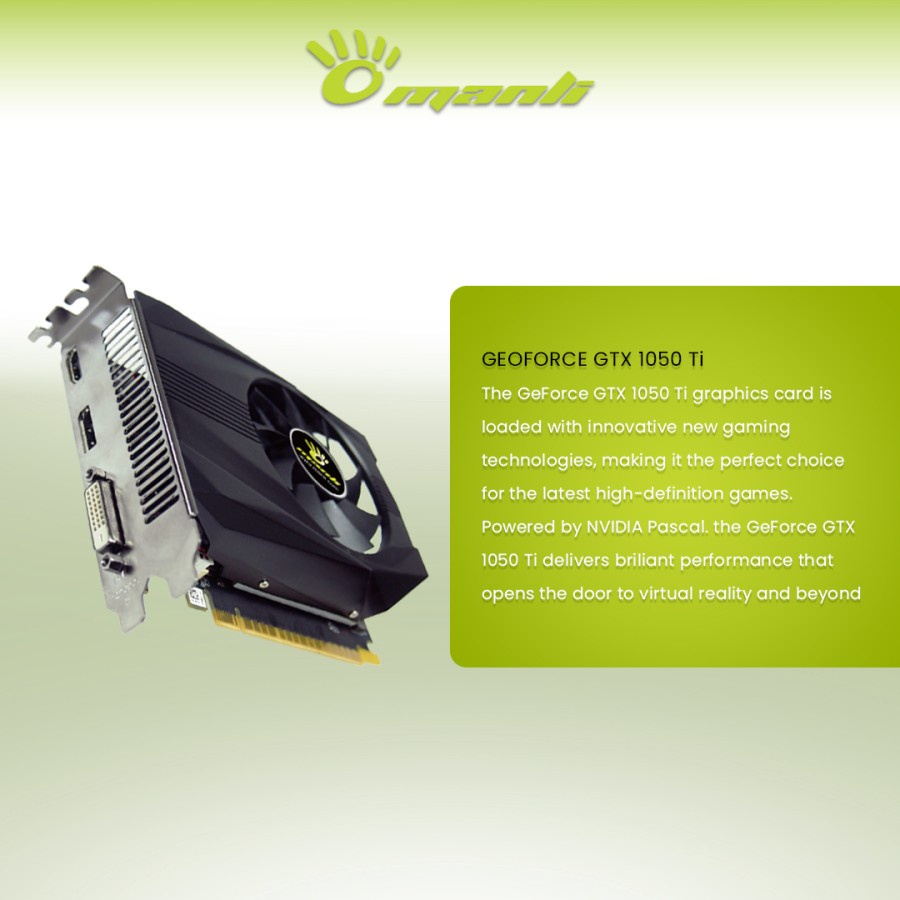 VGA NVIDIA MANLI GTX 1050 TI 4GB DDR5 128 BIT REAL CAPACITY