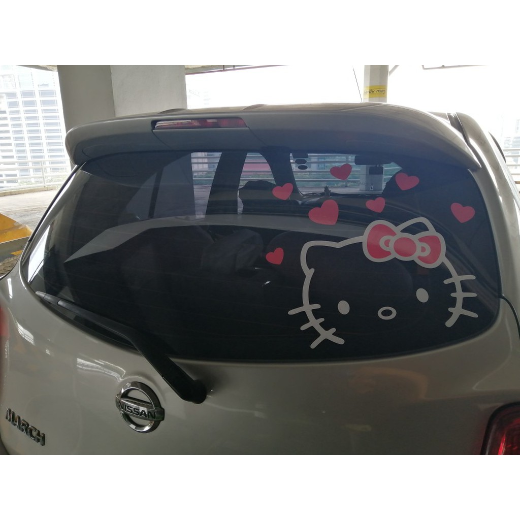 Stiker Hello Kitty Mobil Cutting Sticker Hello Kitty Kaca Mobil Helo Kity