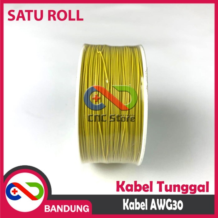 KABEL JUMPER TUNGGAL AWG30 YELLOW FOR BREADBOARD PER SATU ROLL