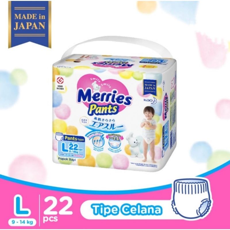 Jual Popok Merries premium Pants L22 tipe celana / merries premium ...