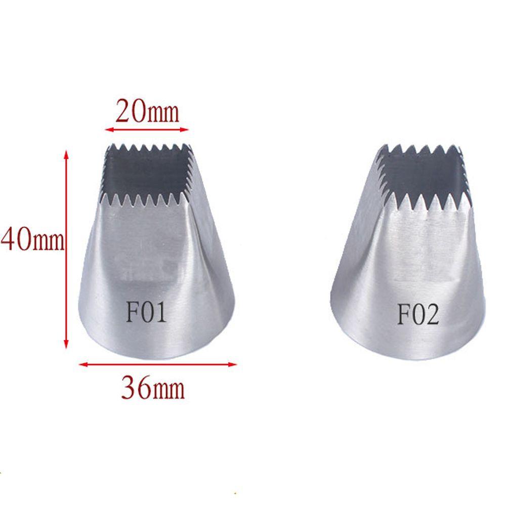 Terpopuler #F01 /F02 Icing Piping Nozzle Bakeware Pastry Tips Alat Es Krim Cupcake Stainless Steel