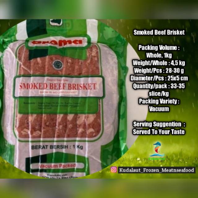

AROMA Smoked Beef Brisket ; Vaccum Pack 1 kg
