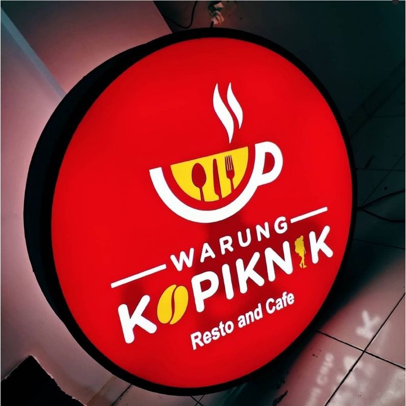 Neon Box Bulat 2 sisi + Braket