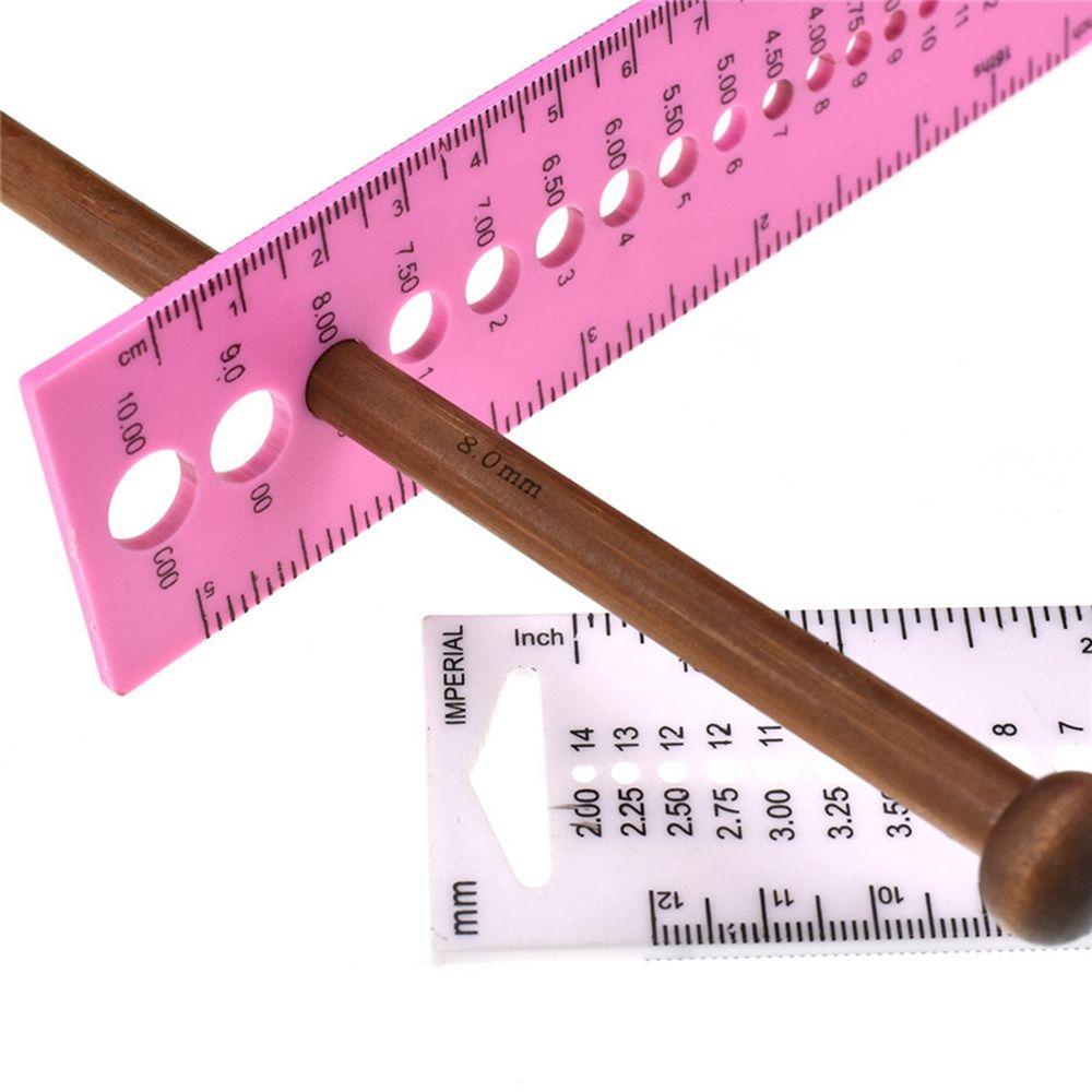 【 ELEGANT 】 Measure Ruler All In One 2.0mm-10.0mm Untuk Jarum Rajut DIY Craft Needle Gauge