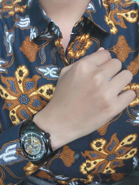 Odza Baju Kemeja Batik Pria Slim Fit Fashion Lengan Panjang Didiata