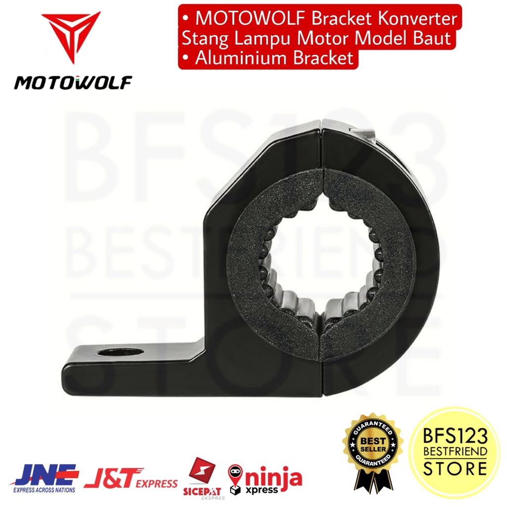 MOTOWOLF Bracket Konverter Stang Lampu Motor Model Baut