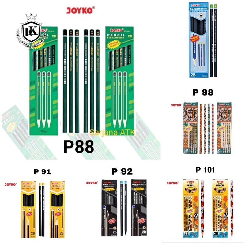 

(12pcs) Pensil Pencil P-88 2B joyko
