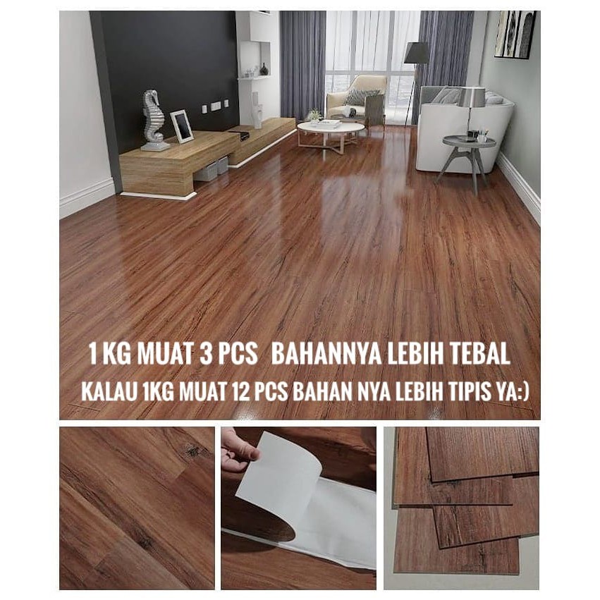 Vinyl Lantai  Kayu  Tebal Premium Floor Wallpaper Sticker 