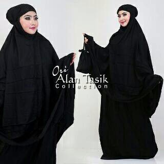 Langsung Order mukena bali jumbo Mukena katun rayon polos hitam TERMURAH