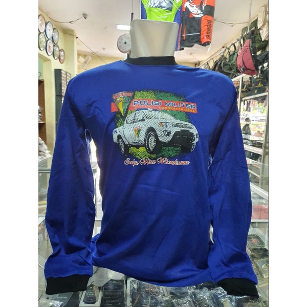 Kaos Bantalan POLISI MILITER Mobil | Kaos penembak POLISI MILITER Biru lengan panjang