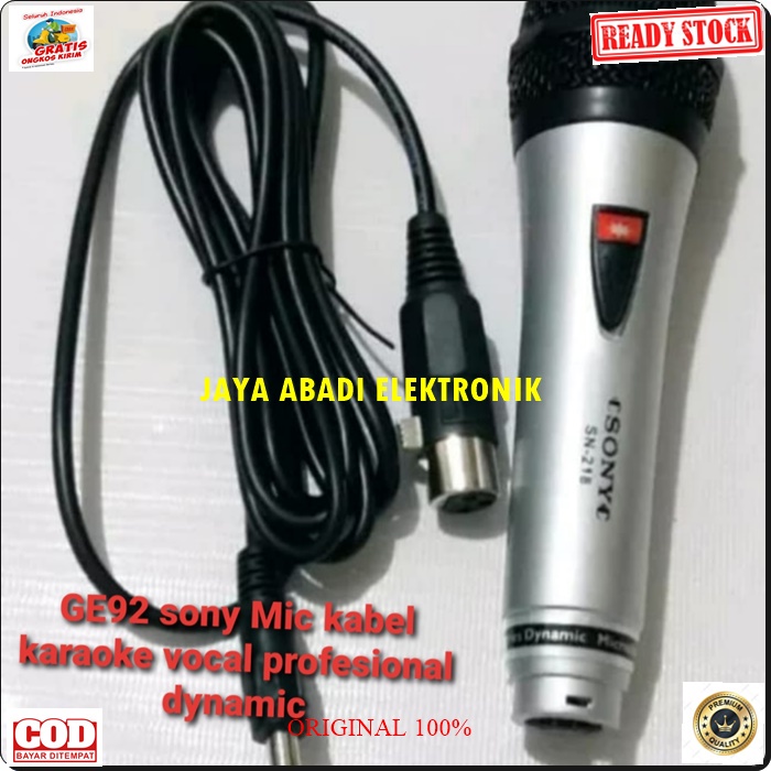 G92 SONY MIC KABEL DYNAMIC MICROPHONE VOKAL AUDIO SOUND SISTEM PROFESIONAL PRO PENGERAS SPEAKER SUARA HIFI MC PIDATO SEMINAR CERAMAH ACARA SOUNDBEST PRODUK BERKHUALITAS  HARGA TERJANGKAU