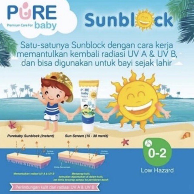 Pure Baby Sunblock Sun Blok Sunscreen SPF25 100gr - Krim Pelindung Sinar UV Matahari