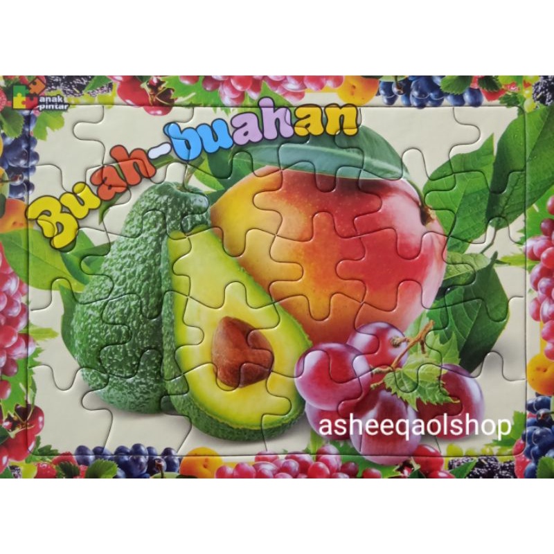 Puzzle aktivitas anak Fruit / Buah-buahan