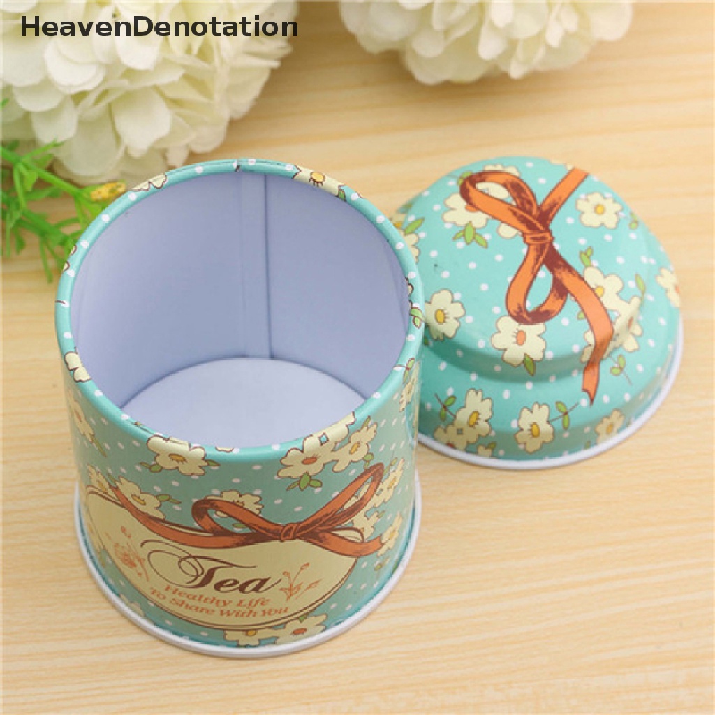 (Heavendenotation) Toples Penyimpanan Permen / Gula / Kopi / Teh Bahan Metal Motif Bunga