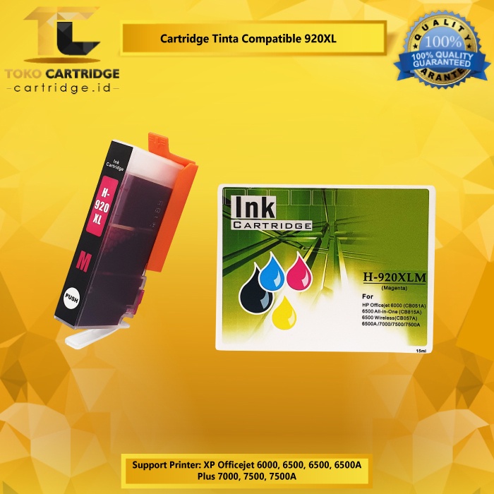 Cartridge Tinta Compatible 920 920XL 6000 6500A 7000 7500A With Chip