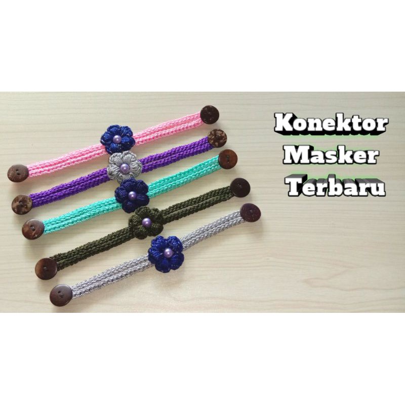 Konektor Masker Rajut Bunga
