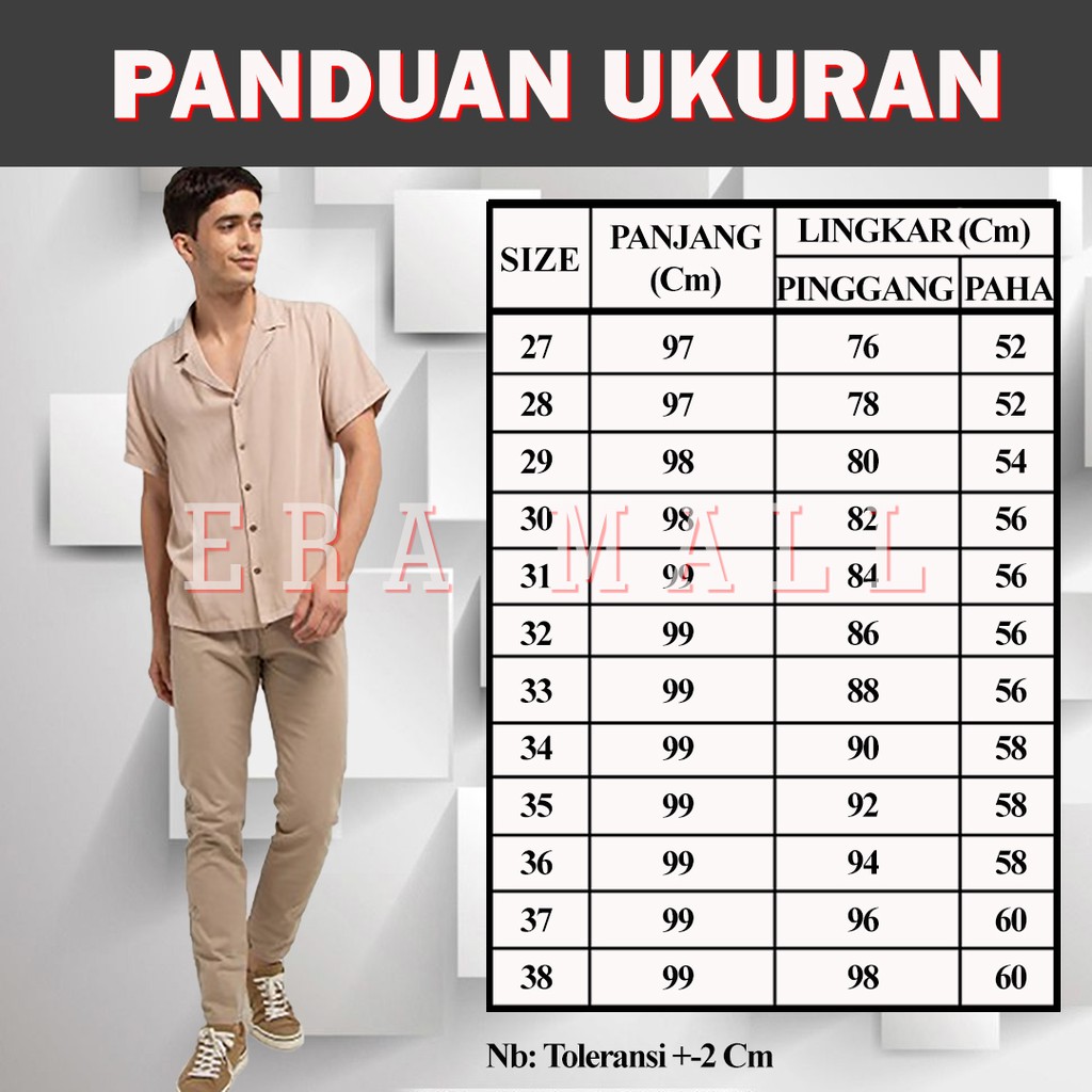 Celana Panjang Pria Chino Dewasa Chinos Cowok Slimfit Distro Premium Bahan Melar