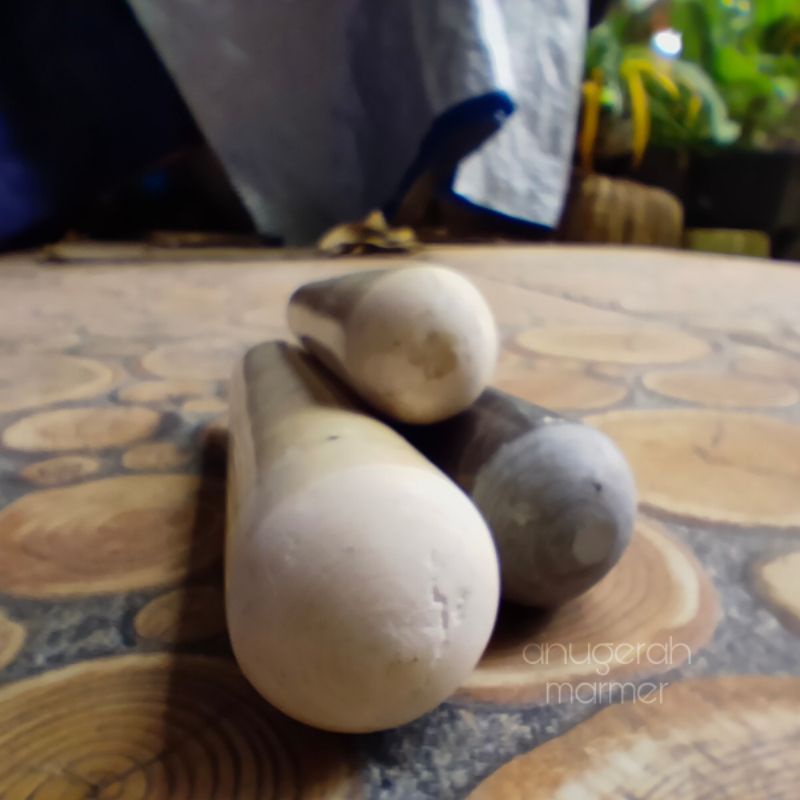 Alu Lumpang tumbukan batu marmer tumbuk obat jamu lesung mini  penggerus obat mortar pestle